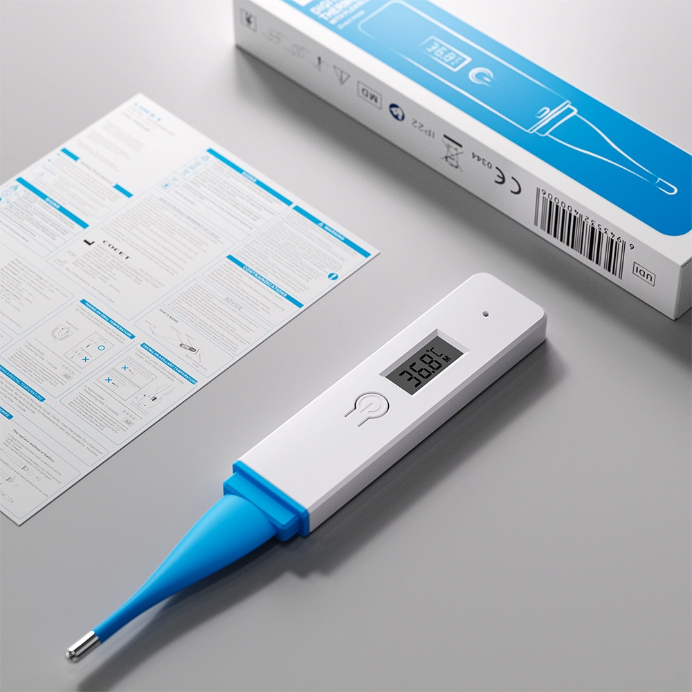 Flexible Tip Digital Thermometer with Protective Cover